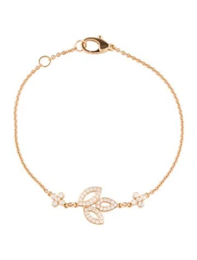 Pre-owned Harry Winston 18k Diamond Lily Cluster Single Motif Bracelet, 6.75" In Multi