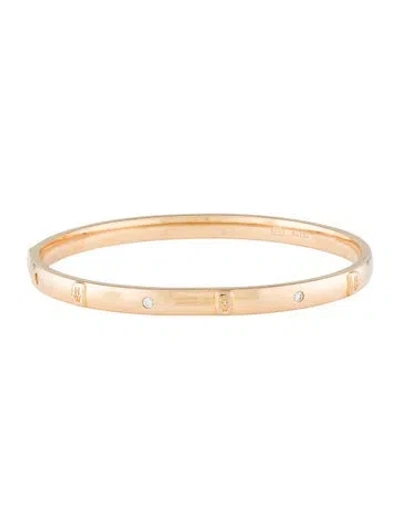 Pre-owned Harry Winston 18k Diamond Logo Bracelet Bangle, 7.25" In Multi