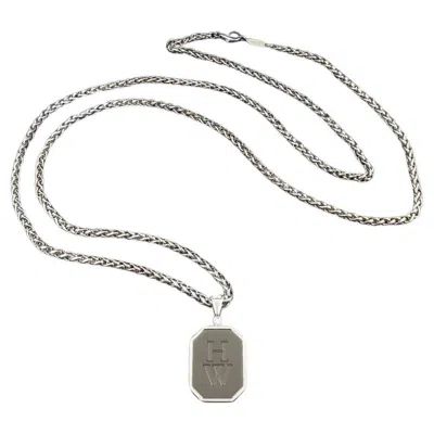 Pre-owned Harry Winston 18k White Gold & Zalium Pendant Necklace 30