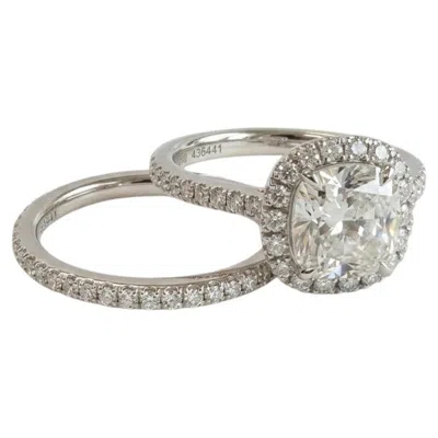 Pre-owned Harry Winston 2 Carat Cushion Diamond The One Engagement Ring And Band Set In Multiple