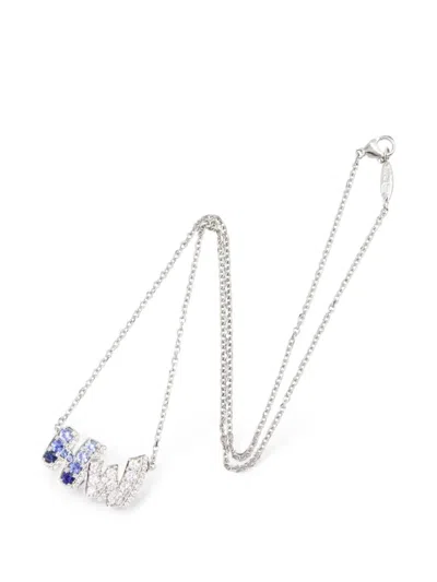 Pre-owned Harry Winston 2010s Graffiti Sapphire Necklace In Silver