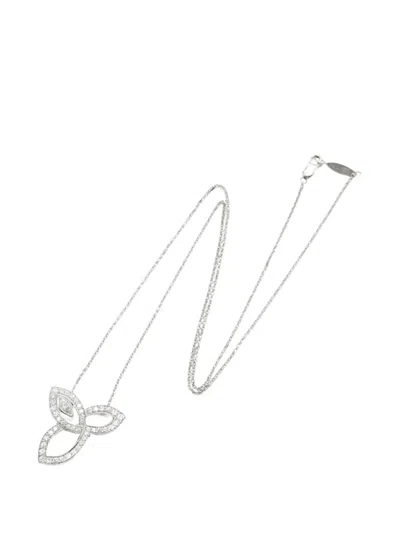 Pre-owned Harry Winston 2010s Lily Cluster Diamond Necklace In Silver