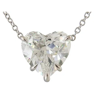 Pre-owned Harry Winston 2.15 Ct Heart Brilliant Cut Diamond Solitaire Pendant Necklace In Multi