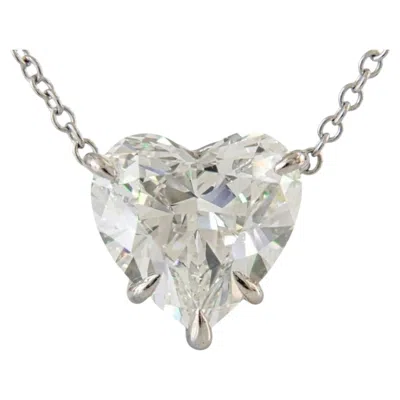 Pre-owned Harry Winston 2.15 Ct Heart Brilliant Cut Diamond Solitaire Pendant Necklace In Multiple