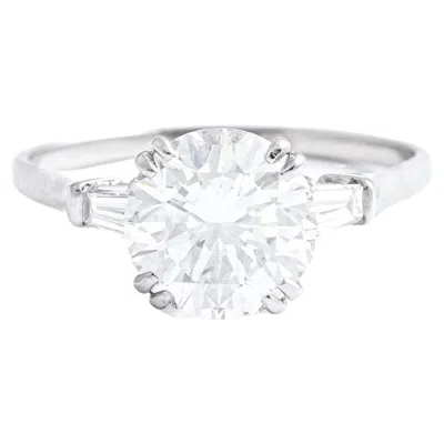 Pre-owned Harry Winston 2.88 Carat E Vs1 Round Diamond Solitaire Ring In Multi