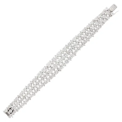 Pre-owned Harry Winston 3 Row Diamond Bracelet In Multi