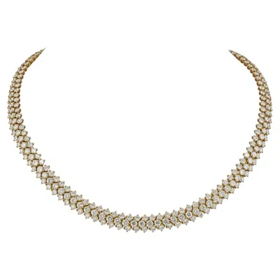 Pre-owned Harry Winston 33.39 Cts. Diamond Necklace In 18k Yellow Gold