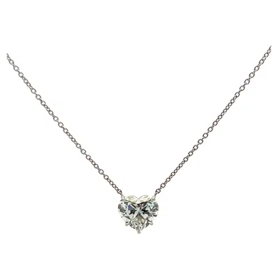 Pre-owned Harry Winston 3.63 Carat Heart Shape D Vs1 Diamond Platinum Pendant Necklace In Multi