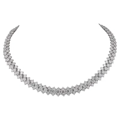 Pre-owned Harry Winston 44.50ct Round Diamond Platinum Necklace, Signed Jacques Timey In Multiple
