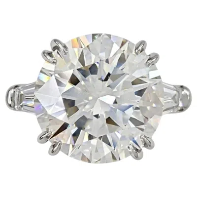 Pre-owned Harry Winston 4.50 Carat Round Brilliant Diamond Platinum Engagement Ring In Multiple