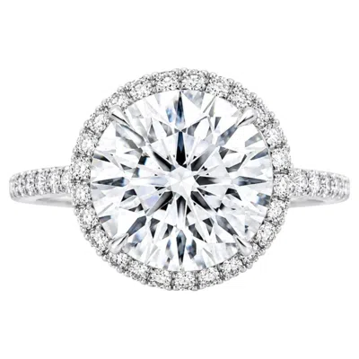 Pre-owned Harry Winston 4.61 Carat Total Weight "the One" Round Brilliant Cut Diamond Halo In Multiple