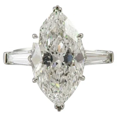 Pre-owned Harry Winston 5.7 Carat Marquise Diamond Engagement Ring In Platinum In Multiple