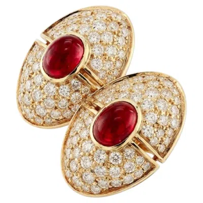 Pre-owned Harry Winston 5.70 Carat Ruby And Diamond Earrings In Multiple
