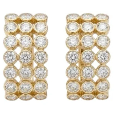 Pre-owned Harry Winston 8.15 Carats 18k Yellow Gold Diamond Hoop Earrings