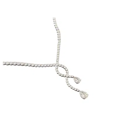 Pre-owned Harry Winston Cascading Pear Diamond Platinum Statement Drop Necklace In Multiple