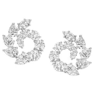 Pre-owned Harry Winston Cluster Diamond Earrings Approximately 4.75 Carats In Multi