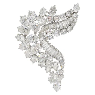 Pre-owned Harry Winston Diamond Brooch In Platinum In Multiple