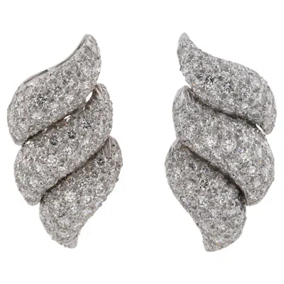 Pre-owned Harry Winston Diamond Platinum Earrings In Multi