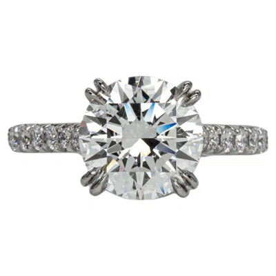 Pre-owned Harry Winston Gia 2.16 Carat E Vvs2 Round Brilliant Diamond Solitaire Ring In Multiple