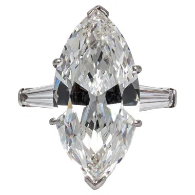 Pre-owned Harry Winston Gia Certified 8.54 Carat Marquise Diamond Three Stone Ring In Multi