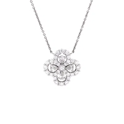 Harry Winston Loop Full Motif Pendant Necklace Platinum With Diamonds In Silver