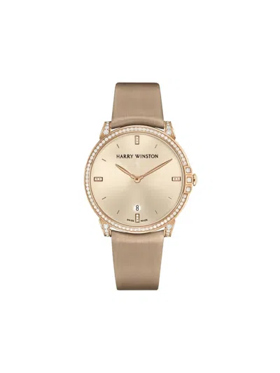 Pre-owned Harry Winston Midnight 39mm In Brown