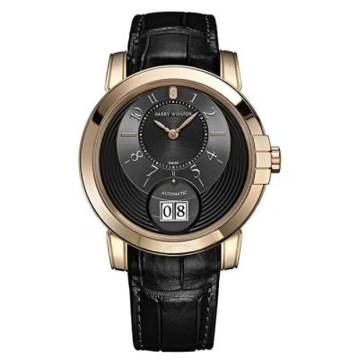 Harry Winston Midnight Black Dial Automatic 18k Gold Men's Watch Mabd42rl