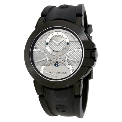 Harry Winston Ocean Triple Retrograde Chronograph Automatic Silver Dial Men's Watch Oceact44zz006 In Black