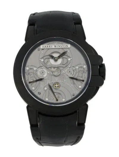 Pre-owned Harry Winston Ocean Triple Retrograde Chronograph Watch In Multi