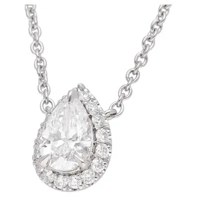 Pre-owned Harry Winston Pear-shaped Diamond Pendant, Pt950, 0.50ct E-vvs1 In Multi