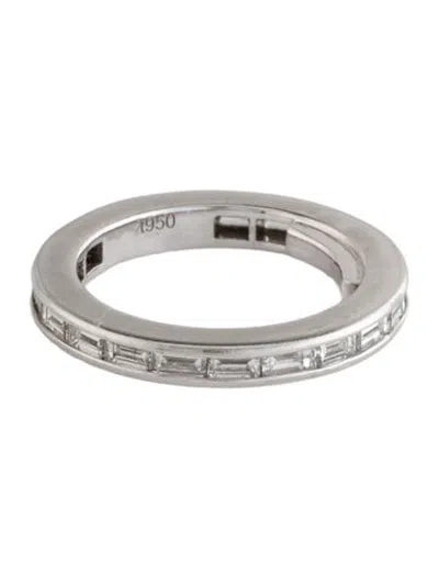 Pre-owned Harry Winston Platinum 1.05ctw Diamond Eternity Band Ring In Multicolor