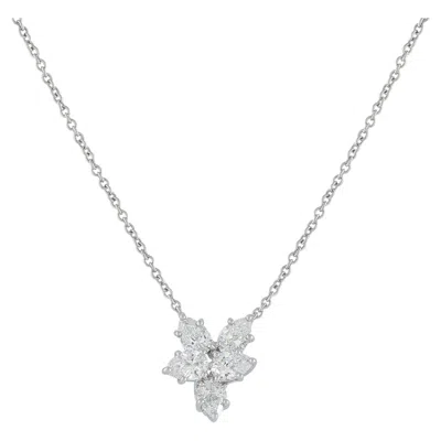 Pre-owned Harry Winston Platinum 1.0ct Diamond Necklace In Multiple