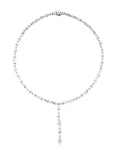Pre-owned Harry Winston Platinum 22.10ctw Diamond Lavalier Necklace, 16.5" In Multi