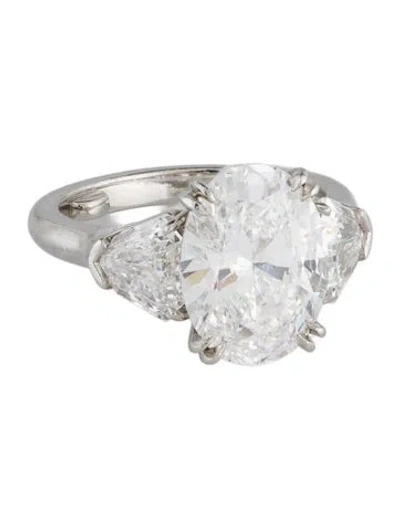 Pre-owned Harry Winston Platinum 3.51ct Diamond Engagement Ring In Multicolor