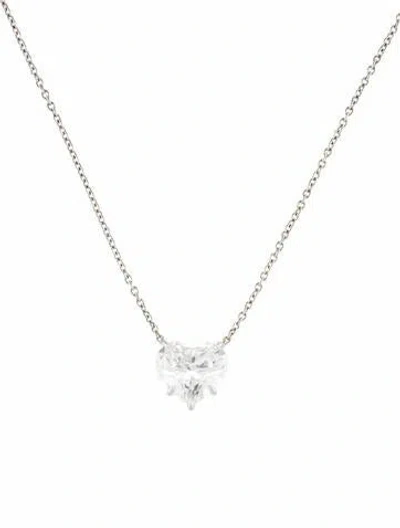 Pre-owned Harry Winston Platinum 3.63ct Diamond Pendant Necklace, 16" In Multi
