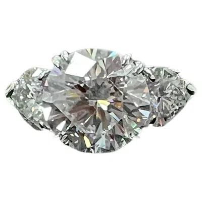 Pre-owned Harry Winston Platinum 4.05 Cts Diamond Ring In Multi