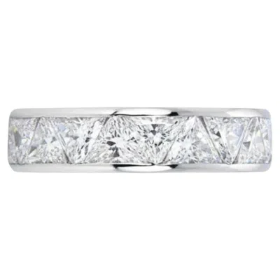 Pre-owned Harry Winston Platinum 5.13 Carat Trillion-cut Diamond Wedding Band Ring In Multi