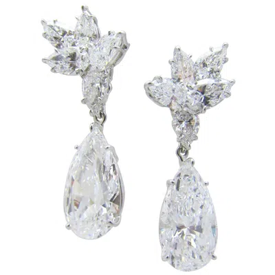 Pre-owned Harry Winston , Platinum And Diamond Pendant Earrings In Multiple