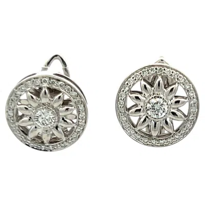 Pre-owned Harry Winston Platinum Clip On Earrings With 0.55 Carat Round F-vs1 Diamonds In Multiple