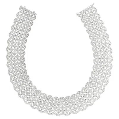 Pre-owned Harry Winston Platinum Diamond Floral Lattice Collar Necklace In Multiple