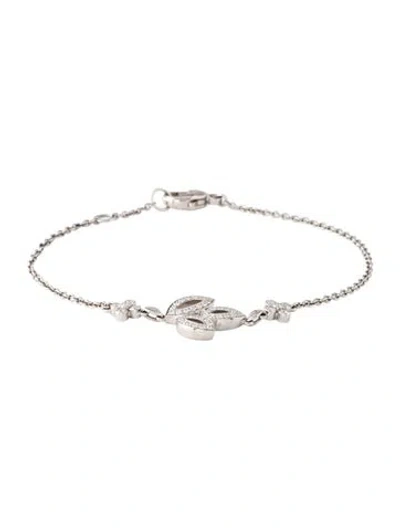 Pre-owned Harry Winston Platinum Diamond Lily Cluster Bracelet, 6.75" In Multicolor
