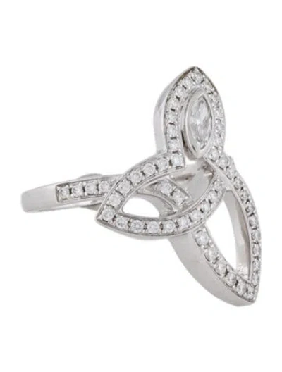 Pre-owned Harry Winston Platinum Diamond Lily Cluster Ring In Multi