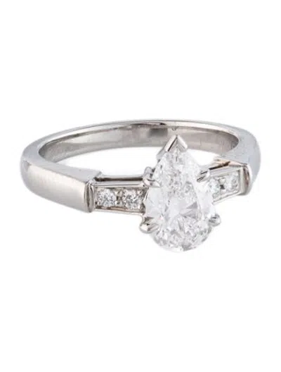 Pre-owned Harry Winston Platinum Diamond Tryst Engagement Ring In Multicolor