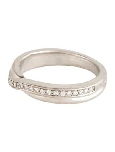 Pre-owned Harry Winston Platinum Diamond Tryst Single Row Band In Multicolor