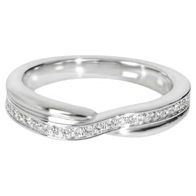 Pre-owned Harry Winston Platinum Diamond Tryst Single Row Pave Diamond Band In Multiple