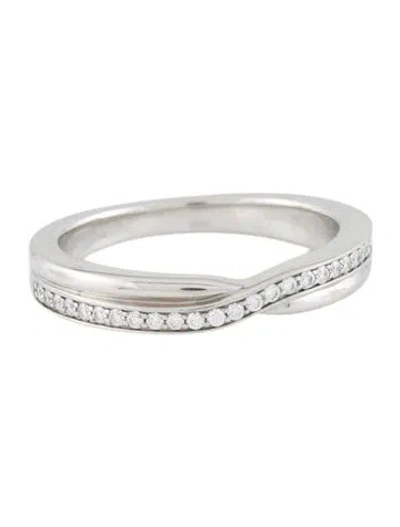 Pre-owned Harry Winston Platinum Diamond Tryst Single Row Pave Wedding Band In Multi