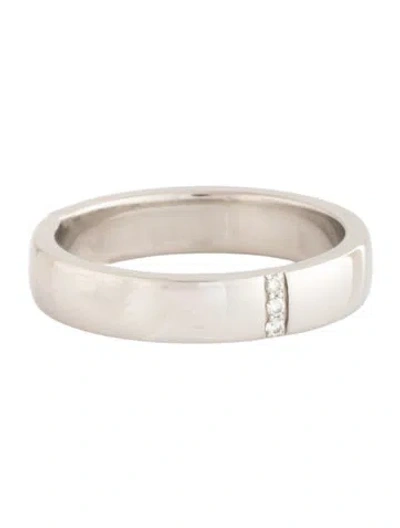 Pre-owned Harry Winston Platinum Diamond Vertical Row Band In Multicolor