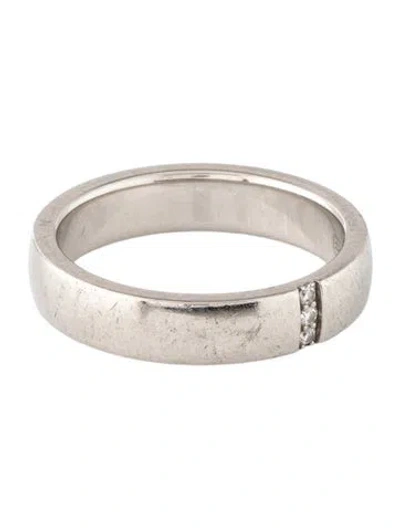 Pre-owned Harry Winston Platinum Diamond Vertical Row Band In Multicolor