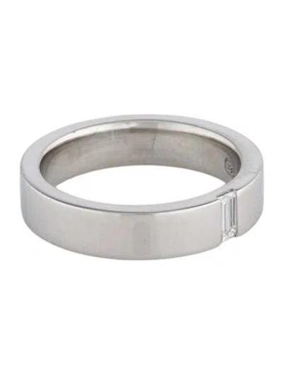 Pre-owned Harry Winston Platinum Diamond Vertical Single Wedding Band In Multi