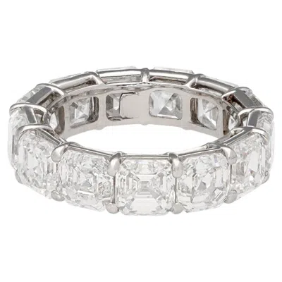 Pre-owned Harry Winston Platinum Emerald-cut Diamond Wedding Band In Multi
